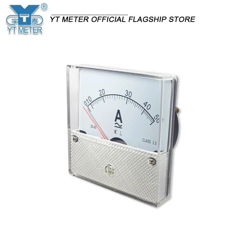 مقياس التيار الكهربائي المزدوج SD80: 15/5A، 75A، 45A التيار الزائد، المؤشر الأحمر مع 3x التخميد، مقياس نوع مؤشر التيار المتردد، dh80 cz80