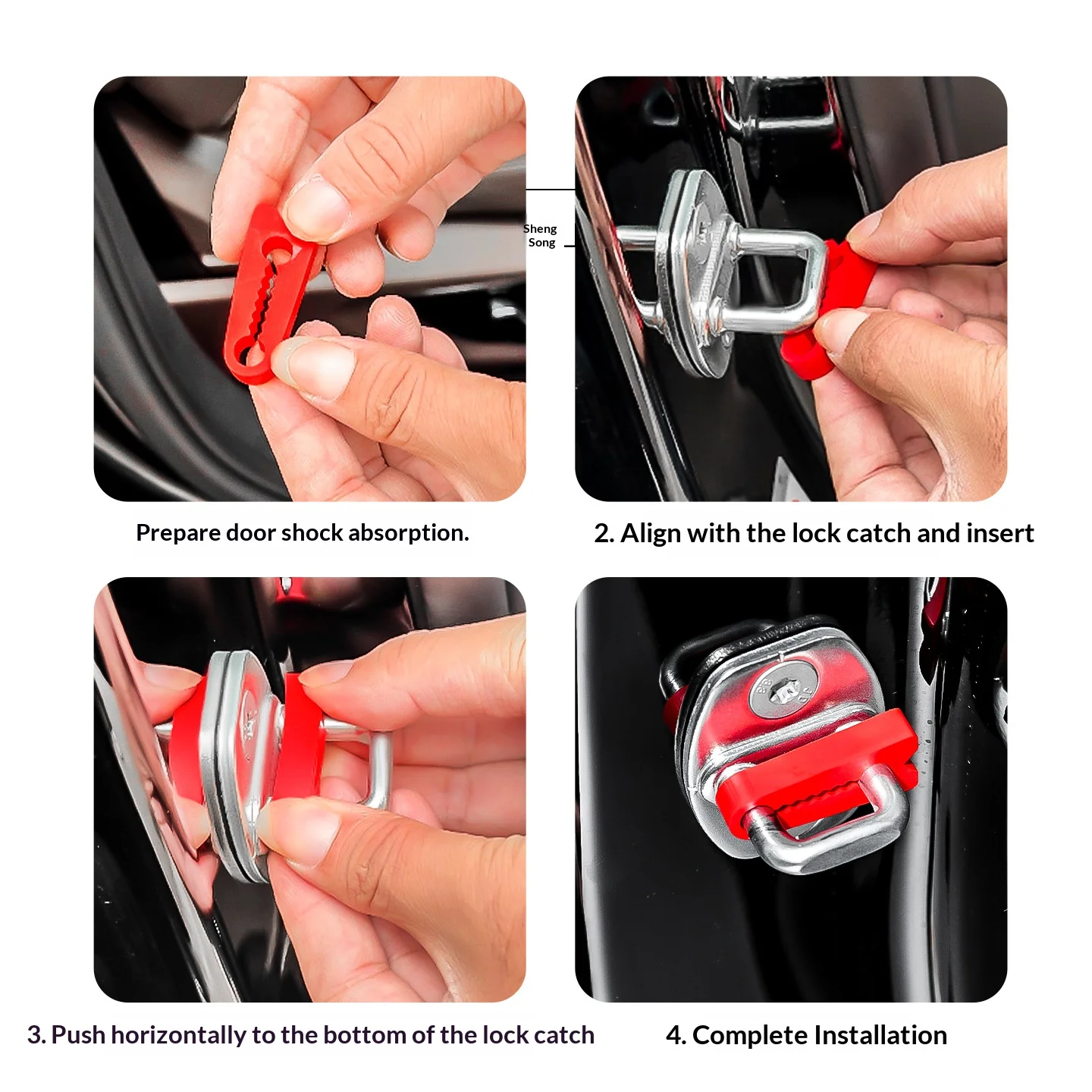Door Guard Car Rubber for VW Lock Pad Striker U Dmi Black Shock Seal Absorber Buffer Damping Dolphin Deaf Auto Accessories