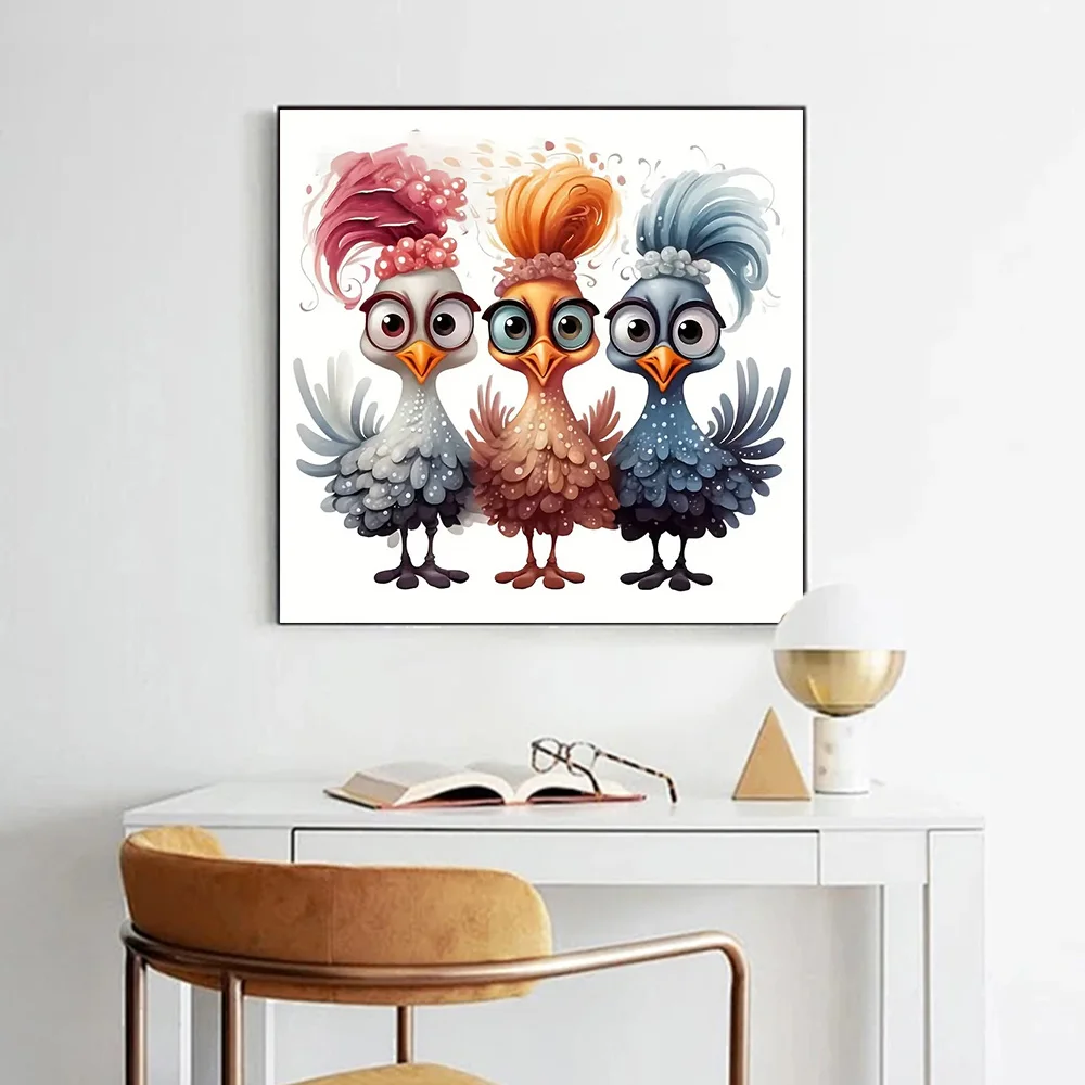 Huacan New Arrivals Diamond Painting Animal Chicken Set 5d Diy Mosaic Cartoon Handmade Gift Funny Home Decoration