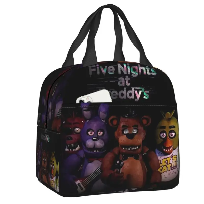 

Изолированная сумка для обеда Five Nights At Freddyss для школы, офиса, игры в аниме, водонепроницаемая Термосумка-холодильник для обеда для женщин и детей