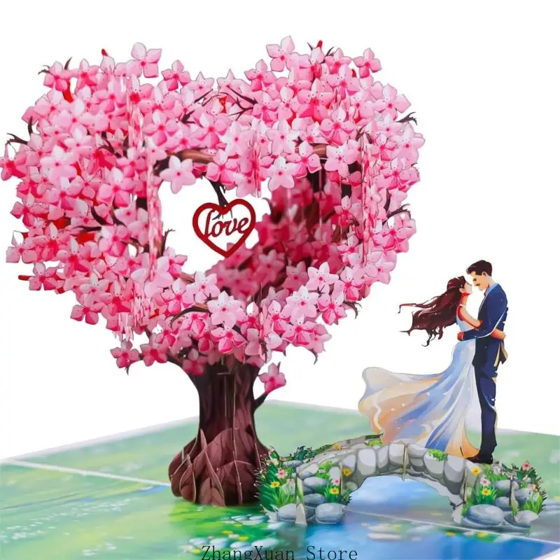 3D-Popup-Valentinstagkarte für einzigartige Partyfeiern, handgefertigte Grußkarte mit Umschlag, elegantes Geburtstagsgeschenk – Detail 4