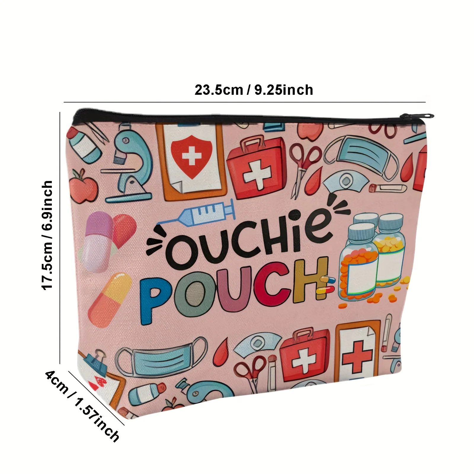 Aksesori Terinspirasi Kesehatan yang Menyenangkan. Kado Modis Portabel dengan Ritsleting, Tempat Pensil untuk Guru, dan Tas Penyimpanan untuk Makanan Ringan