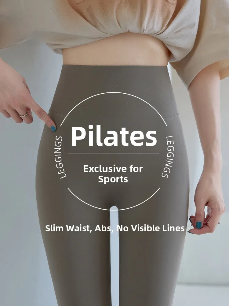 

Женские облегающие брюки для йоги с высокой талией, эффект второй кожи, дышащие, из нейлона, для занятий спортом на открытом воздухе