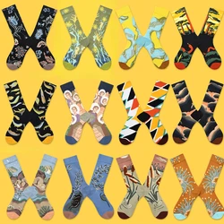Autumn and winter new socks women's French forest plant series high tube tide socks women's socks autumn heart socks