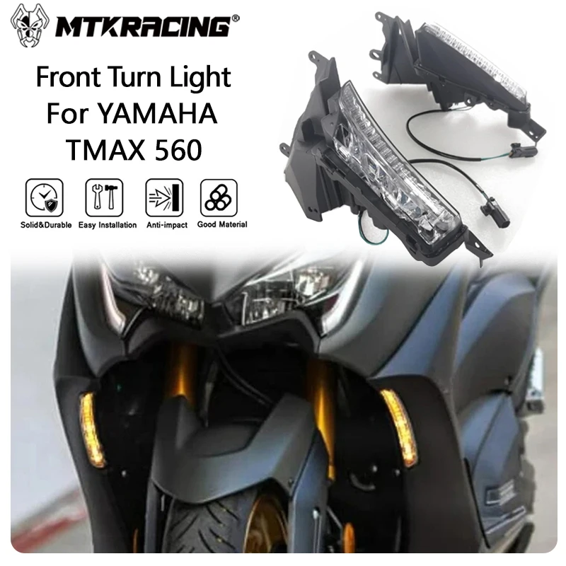 

MTKRACING Front Turn Light For YAMAHA TMAX 560 2020-2021 Integrated Front LED Turn Signal Brake Light