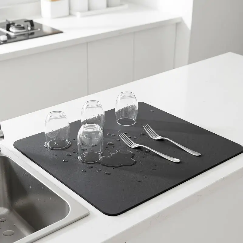 Kitchen Absorbent Fast Drying Non Slip Kitchen Counter Mat 30*40cm Quick Dry Bathroom Drain Pad For Coffee Maker Dish Drying