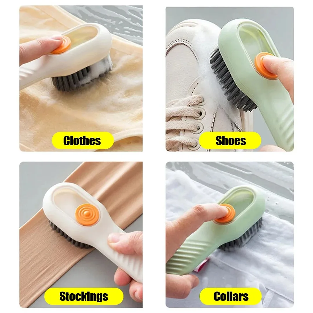 Multifunctional Liquid Cleaning Brush Simple Push-out Type Soft Bristles Do Not Hurt Shoes And Clothes A Good Cleaning Tool