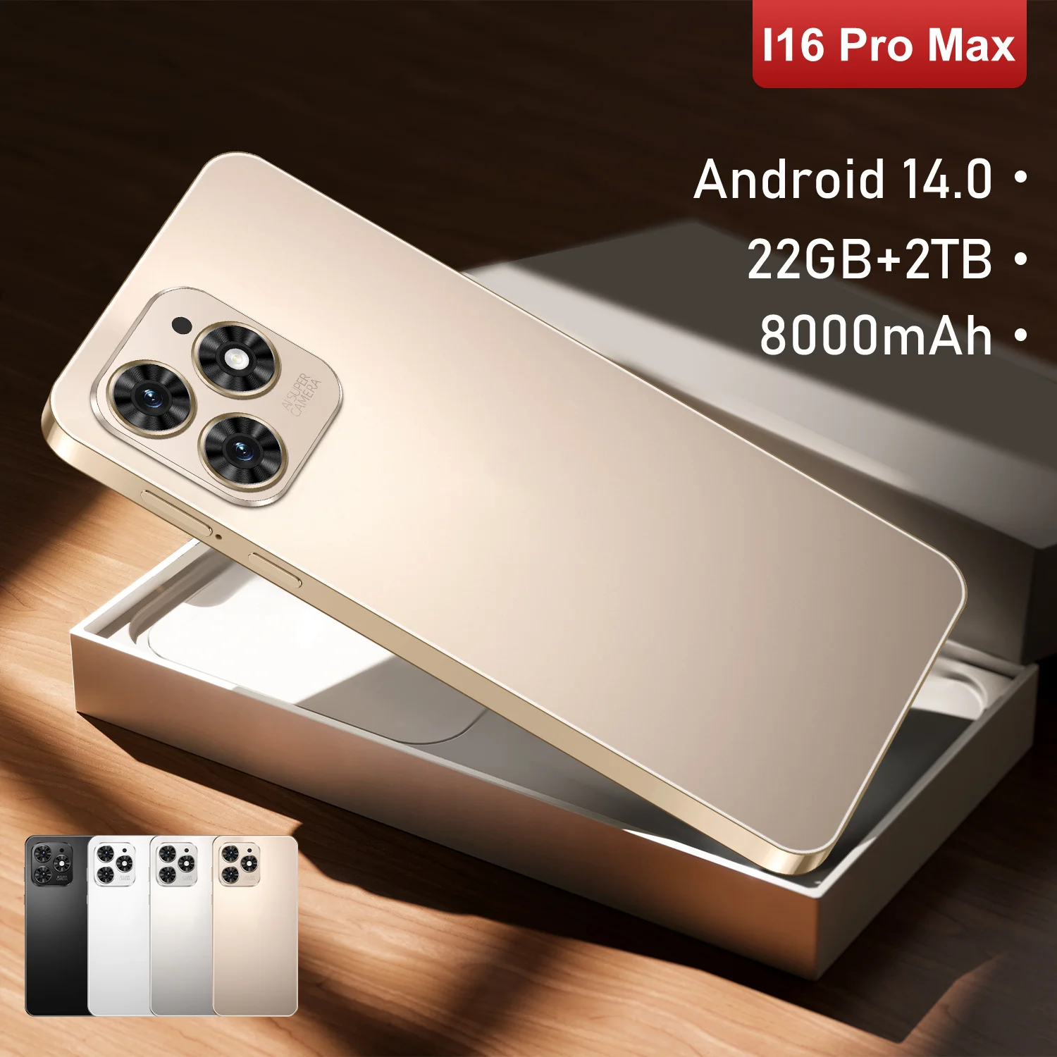 Global Edition I16 Pro Max 2025 6.8inch HD Original Smart Dual Card 8000mAh Battery Facial Recognition Function