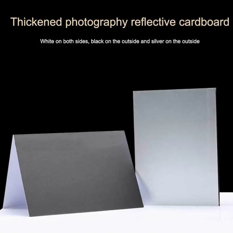 Y1UB Light Reflector Cardboard for Photography Double Sided White Black Silver Matte