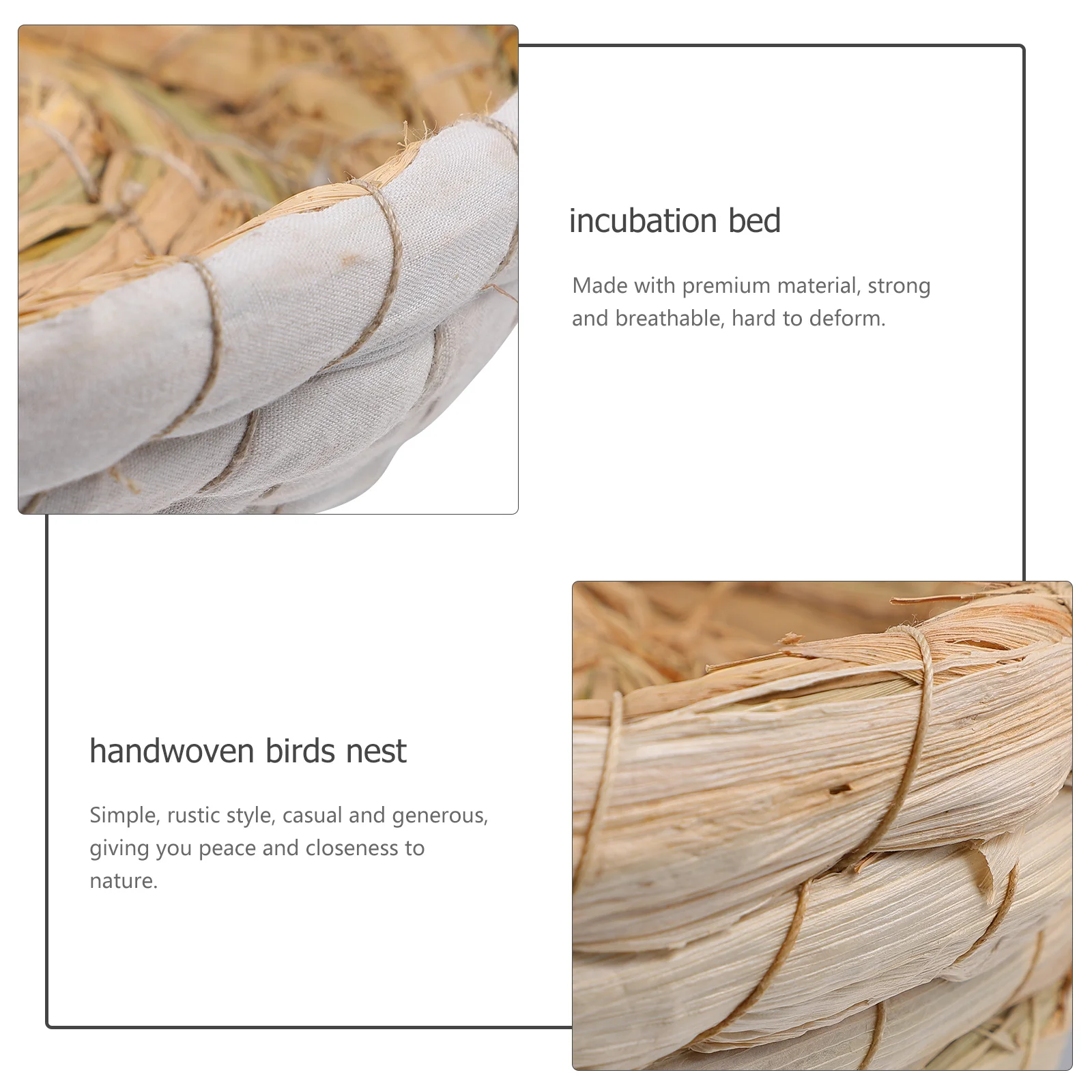 

2Pcs Sturdy Handwoven Pigeon Bird Nest Premium Material Strong Breathable Hard to Deform Creative Gift Pet Nest