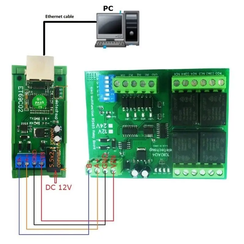 

652F ET69C02 Преобразователь шины Ethernet RJ45 в RS485 для Modbus RTU MQTT