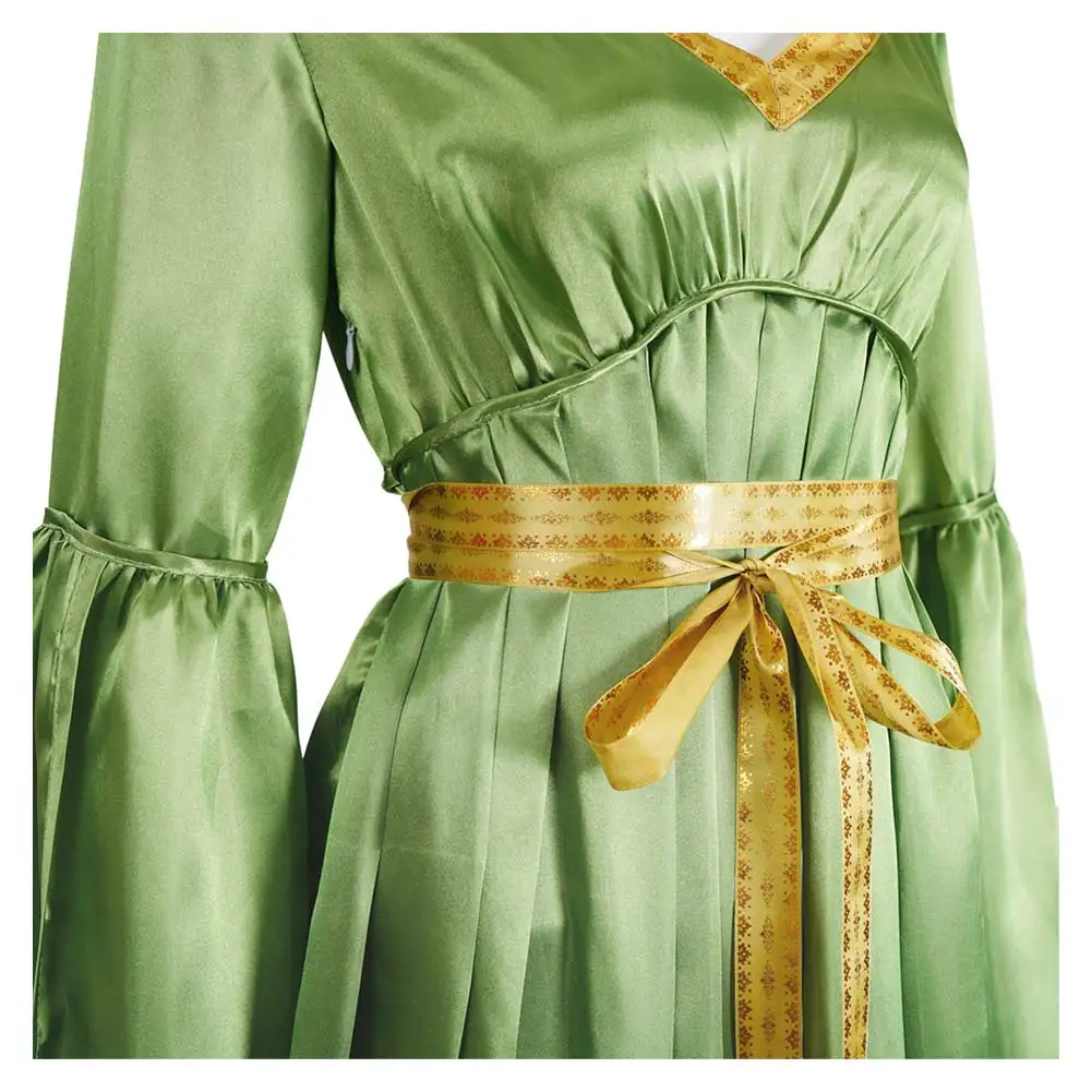 Movie Space Battle Cosplay Princess Leia Green Dresses Party  Roleplay Costume Female Adult Suits Outfit Halloween Carnival
