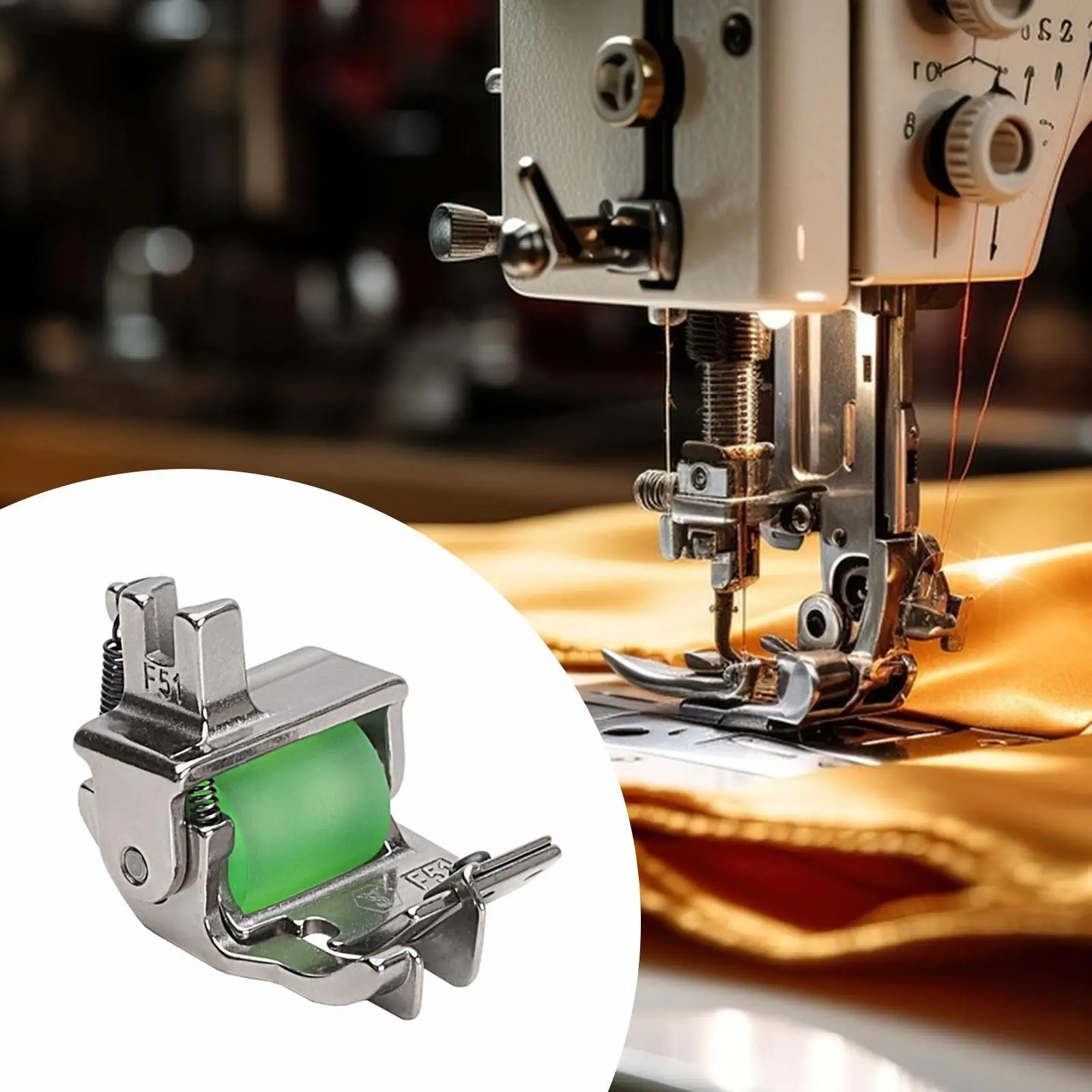 

Роликовая прижимная лапка с регулируемой шириной и резиновым колесом для промышленных швейных машин