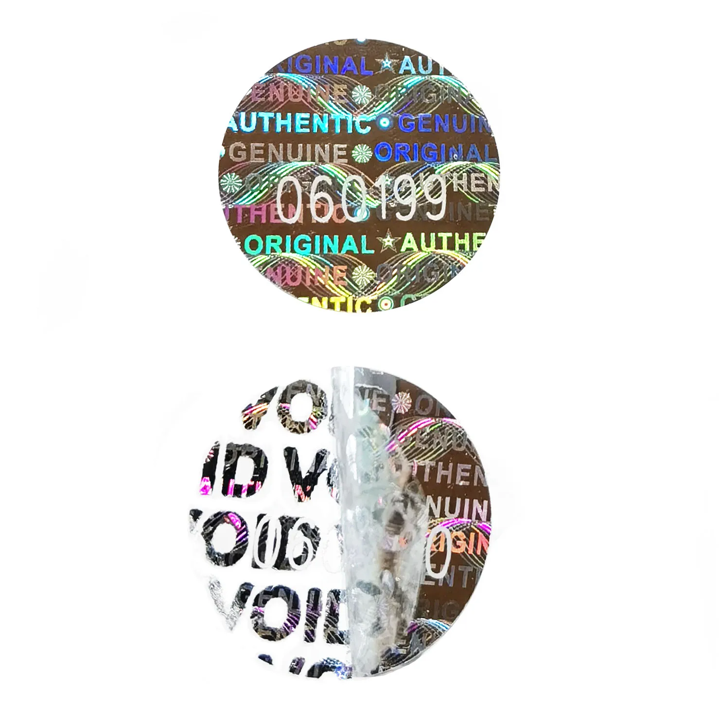 

3D Hologram Anti-Fake Tamper Proof Evident Security Sealing Labels Warranty Void Holographic Stickers with Serial Number Seal