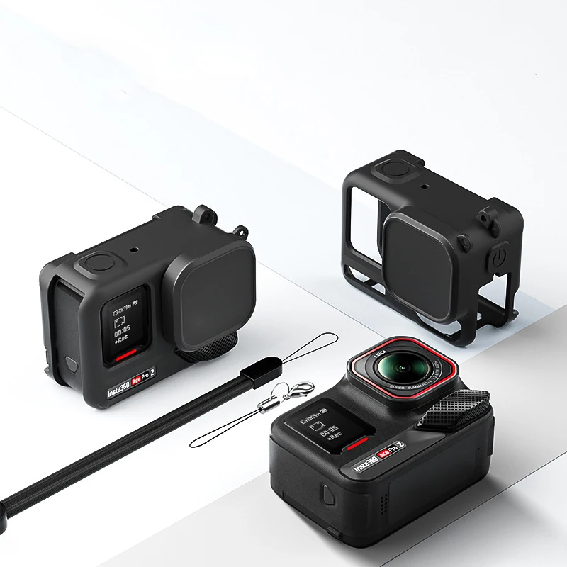 Аксессуары для Insta360 Ace Pro2, силиконовый чехол, резиновая защита, силикагель + крышка объектива, крышка для камеры Insta360 ace-pro 2