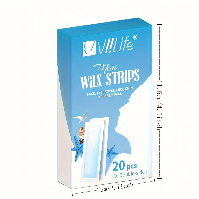 Vliife 20/40Pcs Depilatory Wax Strips For Hair Removal Wax Paper Cold Wax Strips Paper For Face Neck Arm Leg Body Beauty Tools