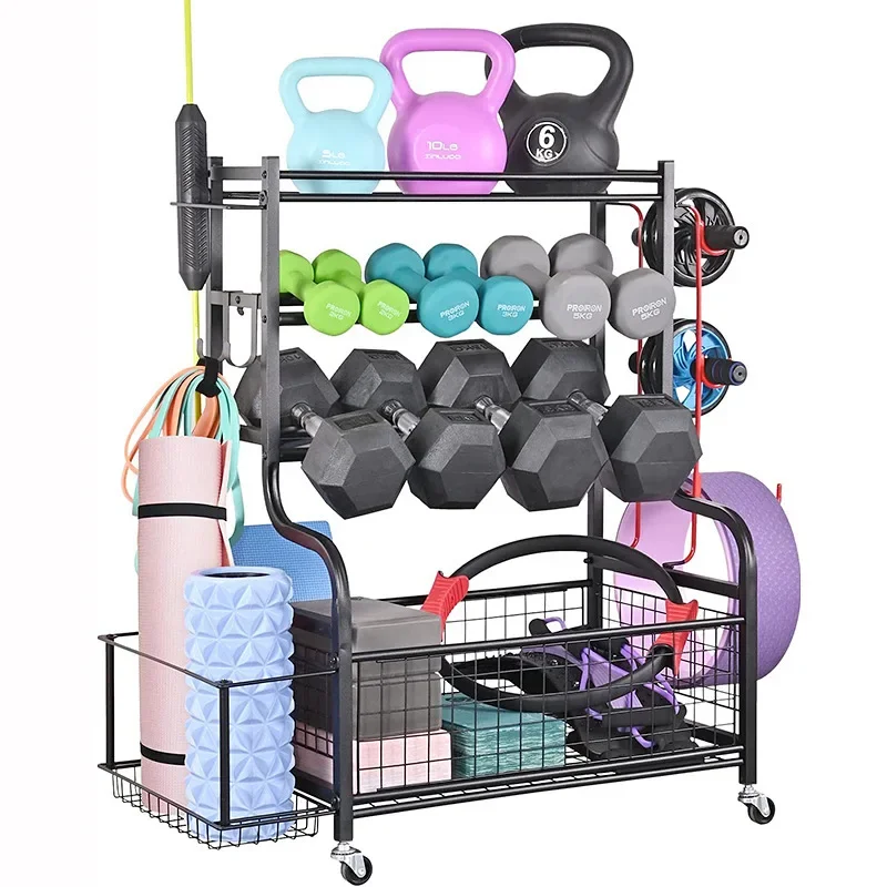 

l Factory Direct Gym Storage Rack Dumbbells Kettlebells Yoga Mat Foam Roller Resistance Belt Fitness Equipment Storage