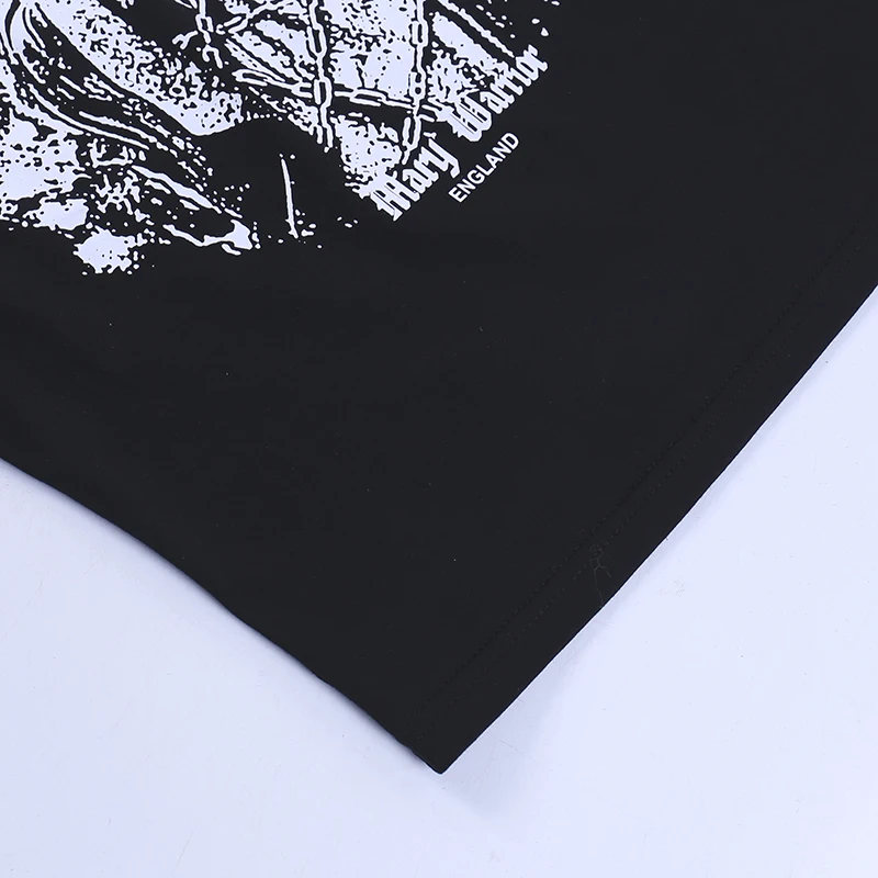 Black Print Design Tank Top Gothic Harajuku Y2k Women Streetwear Grunge Crop Top Vintage Aesthetic Clothes Sleeveless Round-neck