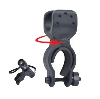 Fietsstuur Zaklamp Cliphouder Rijstuur Universele 360 graden roterende fiets LED-zaklamp Mount Clamp Grip Bracket