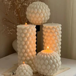 Molde de silicona para velas redondas con giros de masa frita, bola tejida, molde de silicona para velas, geometría en espiral, molde de silicona para velas cilíndricas