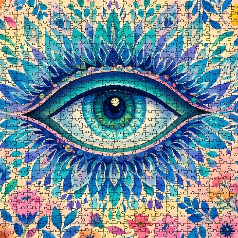 

1000-Piece Adult Jigsaw Puzzle 70x50cm (27.5x19.7 Inches) Melancholic Eyes Design, HD Printing on Premium White Cardboard