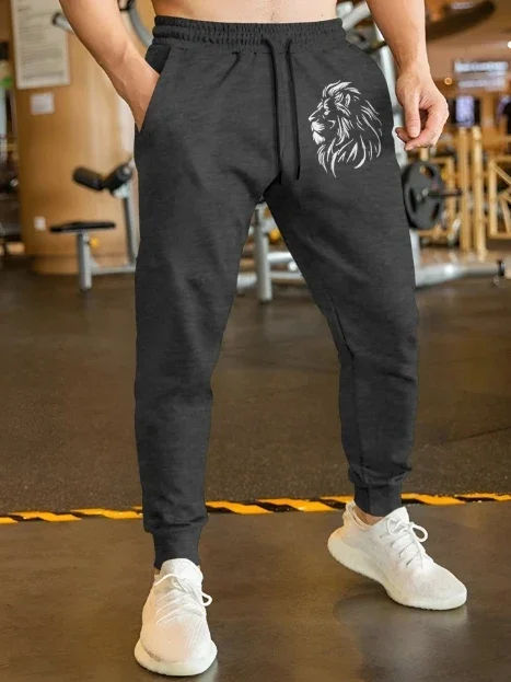 أزياء الرجال ركض التنين طباعة الحضرية الشارع الشهير فضفاضة تناسب السراويل الصيف الجديدة مزيج القطن تنفس السراويل الرياضية