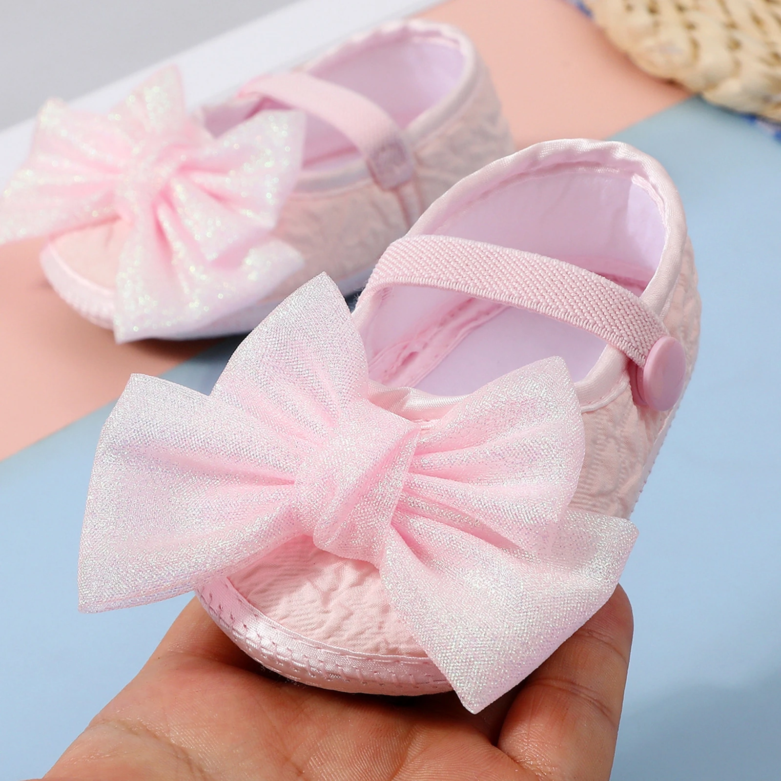 

Туфли Мэри Джейн для маленьких девочек с бантиками, нескользящие прогулочные туфли на мягкой подошве, милые туфли для принцесс