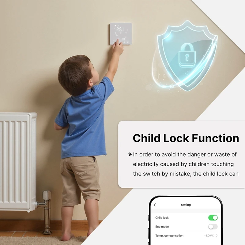 Tuya Wi-Fi Matter Термостат Электрический регулятор температуры подогрева пола Поддержка приложения Дистанционное управление голосом Alexa B