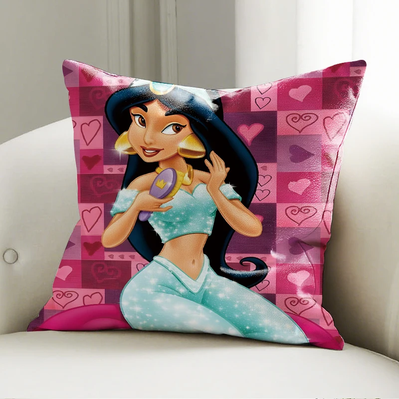 

Disney Aladdin Jasmine Pillow Cushion Heart Pattern Soft Sofa Decor Throw Pillow Home Decor Gift