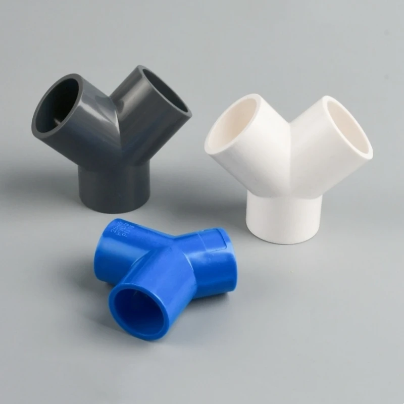 1PC 20/25/32/40/50/63mm PVC Y-type Tee Connectors Garden Irrigation Water Supply Tube Joint Adapter Aquarium Water Pipe Fittings