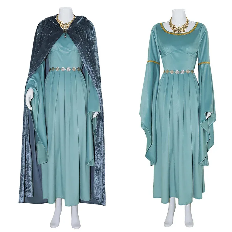 El Señor de los Anillos Hada Princesa Arwen vestido azul disfraz Cosplay mascarada de Halloween trajes de fiesta de Carnaval para mujeres