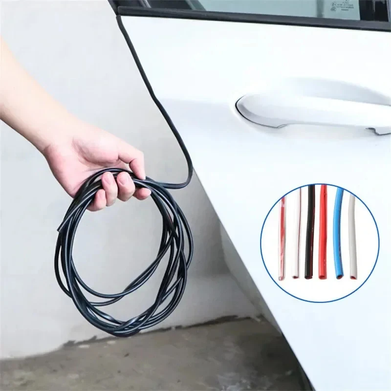 1/2pcs Car Door Edge Rubber Scratch Protector Strips Car Styling Mouldings Protection Side Doors Moldings Adhesive Scratch Tools