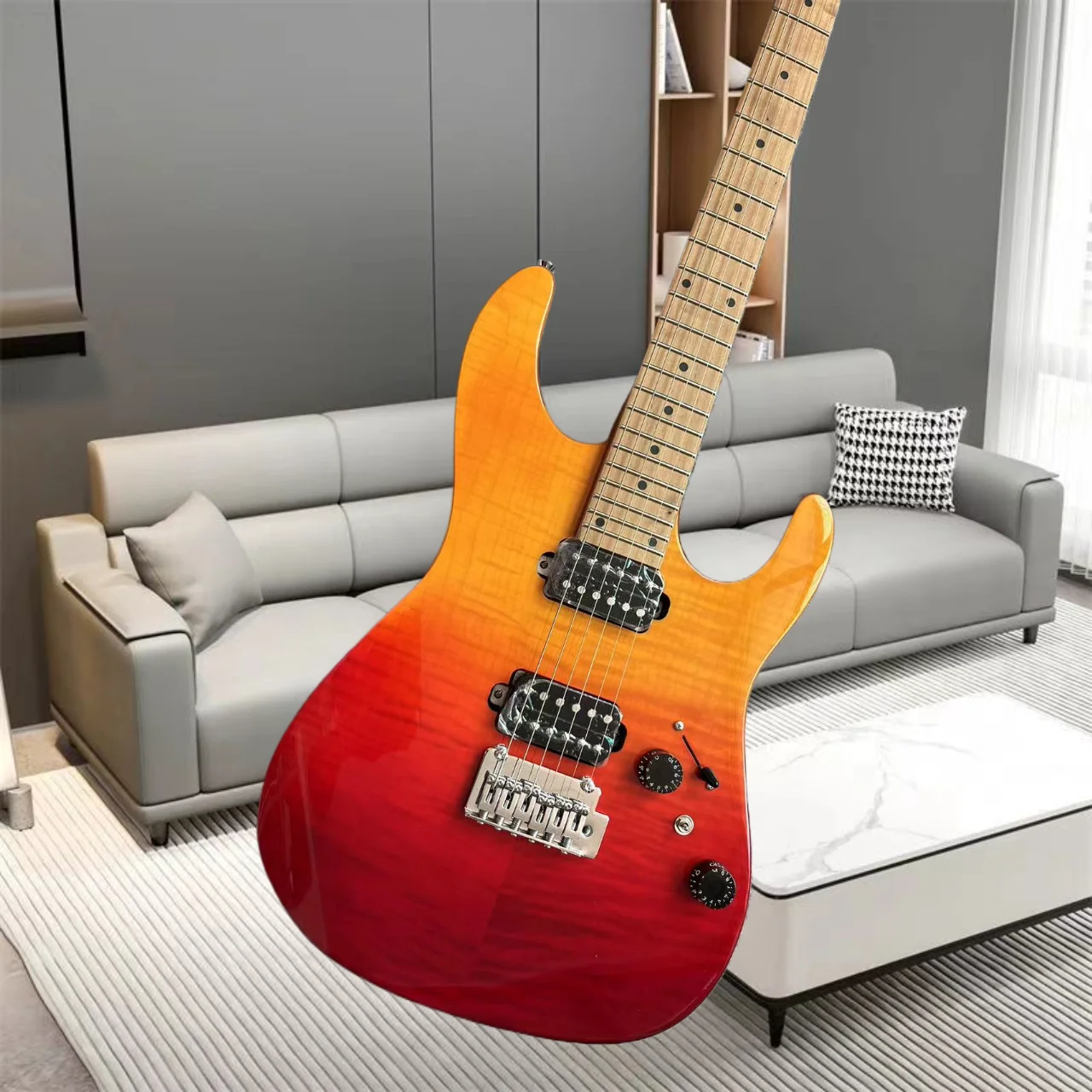 Electric guitar, factory customized, made of maple and peach wood, multiple colors, in stock, fast and free delivery  LB4