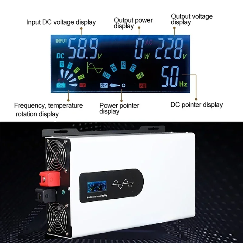 Imagem -02 - Inversor Fotovoltaico de Onda Senoidal Pura 12v-96v Conversor de Tensão 220v Solar Veículo Casa Fora da Rede 10000 6600 5200 4400w