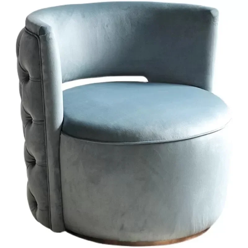 Light luxury fabric living room single sofa simple buckle balcony rotating leisure makeup chair