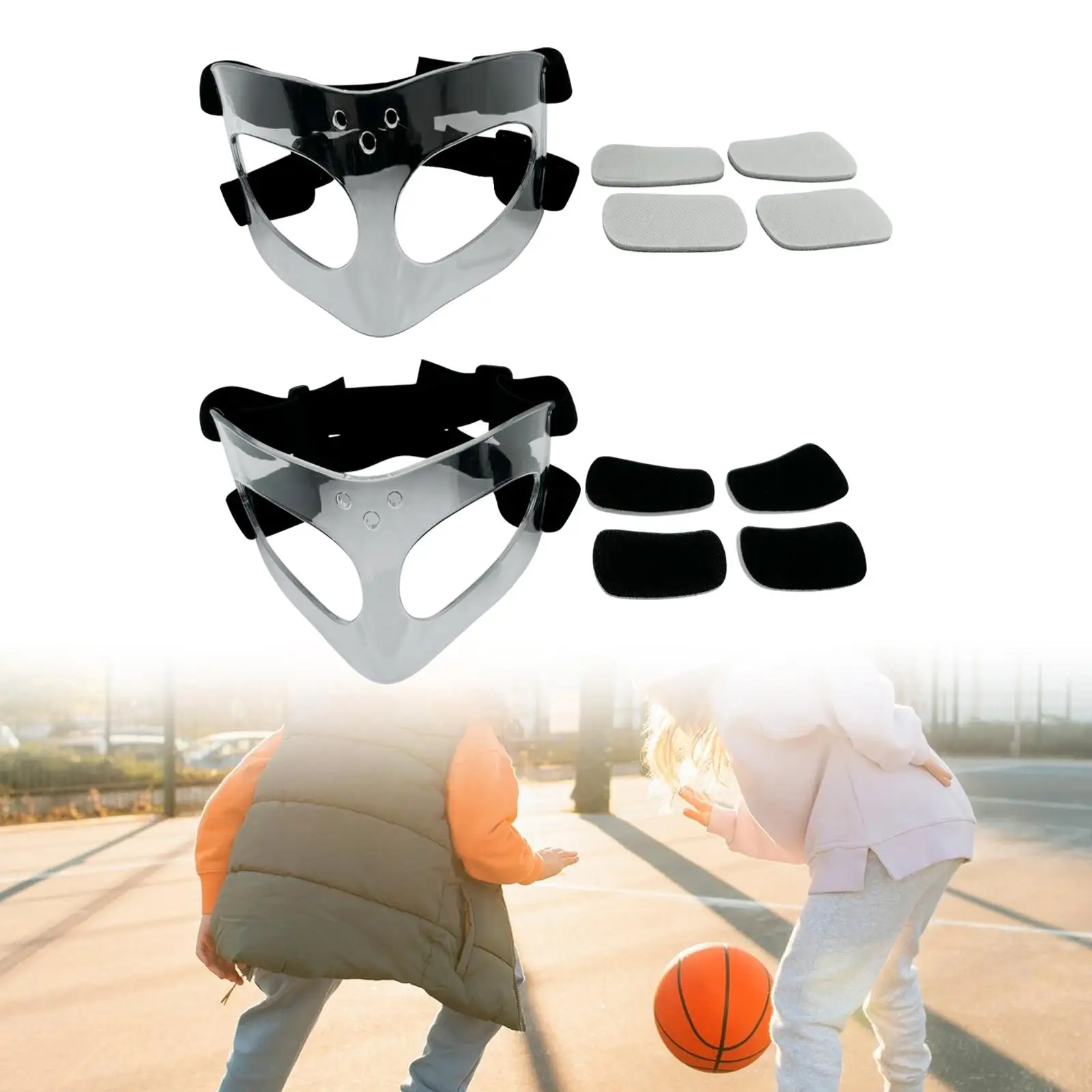 Basketball Mask Nose Guard Protector Upper Half Face Anti Collision Face Shield Mask Softball Mask for Sports Men Soccer