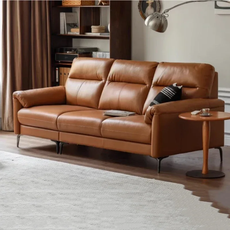 Foam Comfortable Girl Sofa Brown Luxury 3 Seats Modern Simple Sofa Italian Minimalist Muebles Para Salas Modernos Furniture