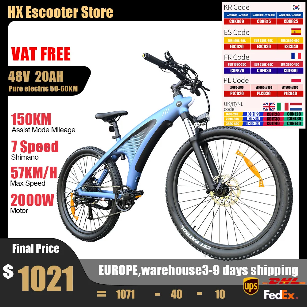 

HX Q5 2000 Вт Ebikes 57 км/ч Электрический велосипед 27,5 дюймов Электрический велосипед для взрослых Съемный аккумулятор Электрические электронные велосипеды Горный электровелосипед