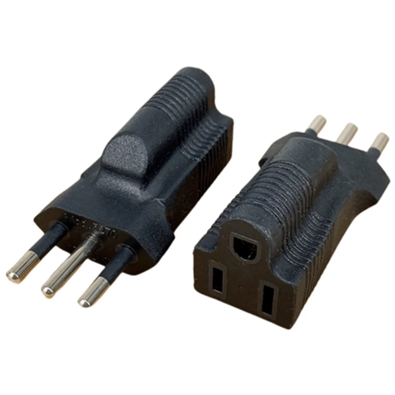 1PCS Italy Male Plug to USA AC Nema 5-15R Female Power Adapter US 3 Prong to Italy Travel Plug Connector