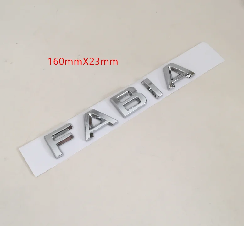 1pcs 3D ABS FABIA high quality silver/black car Letter Emblem Rear tail trunk Decals badge sticker Decal styling For Skoda