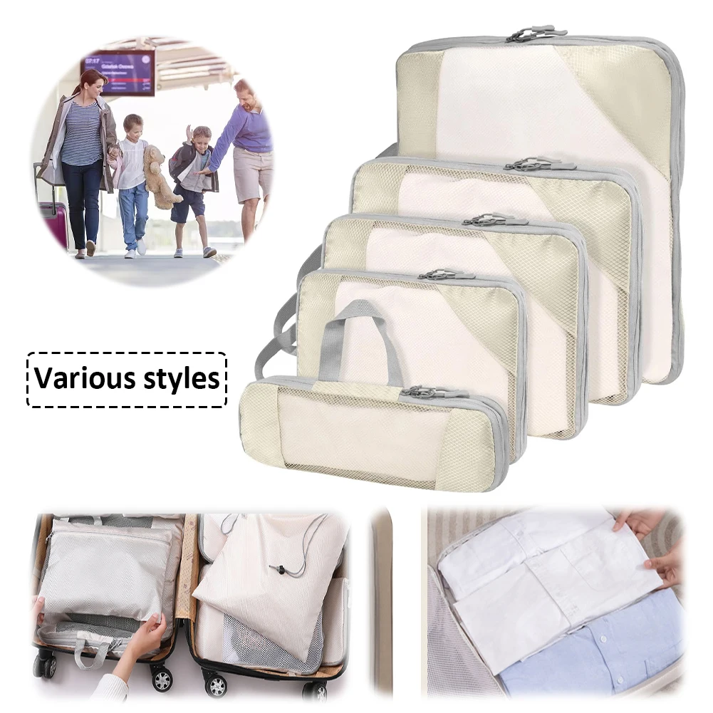 

5Pcs Compressible Storage Bag Waterproof Portable Luggage Storage Bag Travel Duffel Bag Outdoor Hiking Camping Picnic Bag