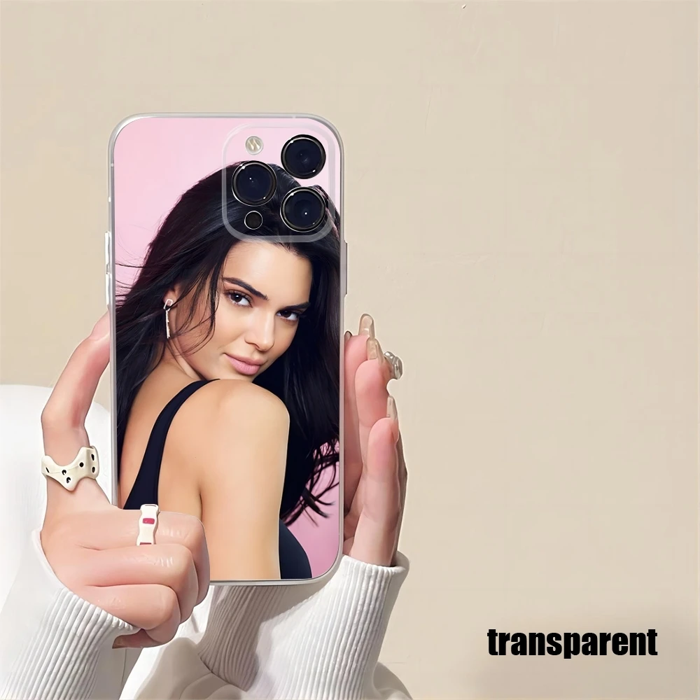 Model gril Kendall Jenner Phone Case new For iPhone 15 14 12 13 11 Pro Max Mini X XR XS Max 7 8 Plus transparent cover