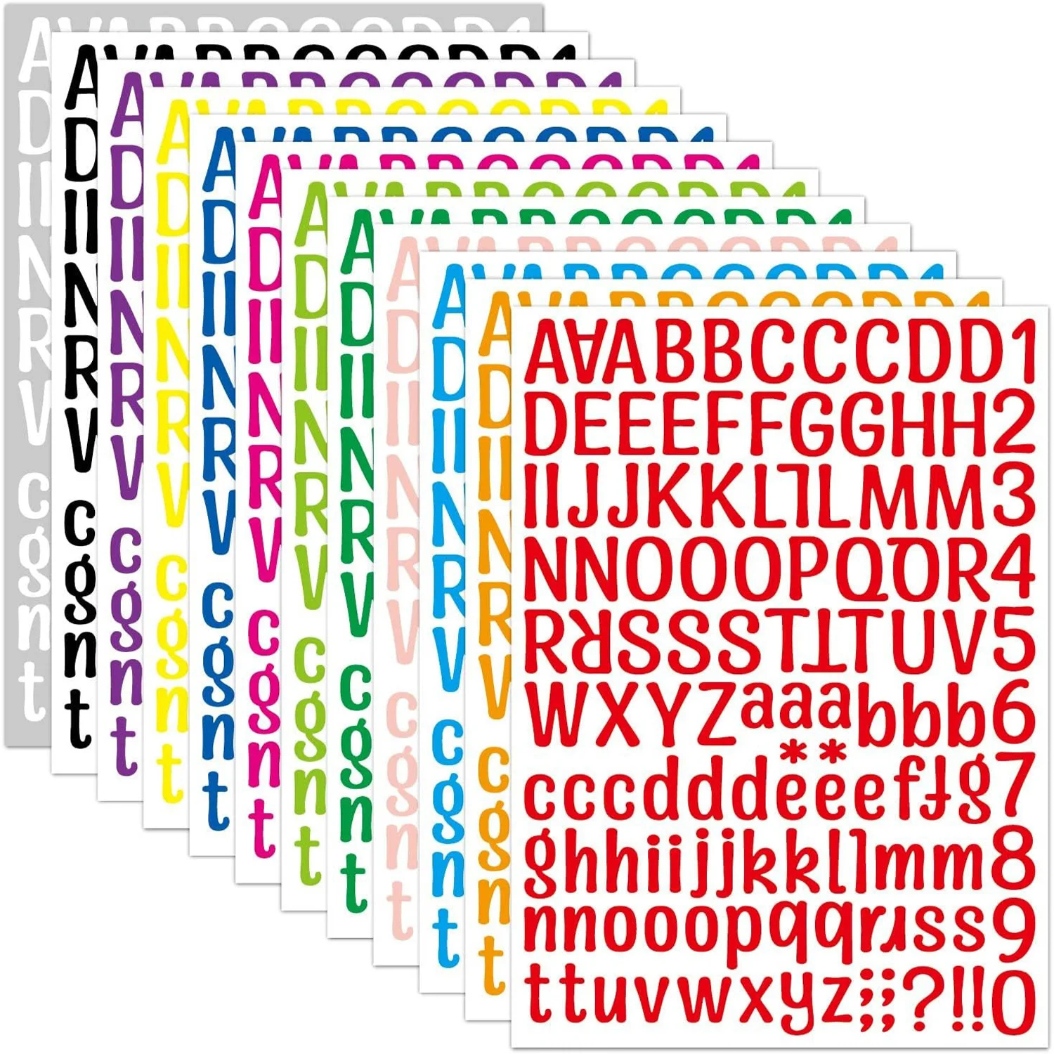 Adesivos de letras, 1 folha, 1 polegada, número do alfabeto, adesivo de vinil para notebook, salas de aula, etiquetas, scrapbooking, artesanato