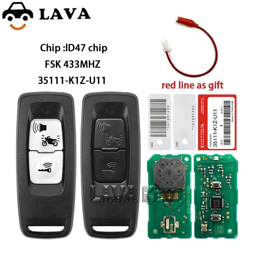LAVA ID47 чип 433,92FSK K1Z K1Y K1B ключ дистанционного управления мотоцикла для Honda PCX160 FORZA NSS350 2021-2023, сменный смарт-ключ LAVA ID47 чип 433,92FSK K1Z K1Y K1B ключ дистанционного управления мотоцикла для Honda PCX160 FORZA NSS350 2021-2023, сменный смарт-ключ