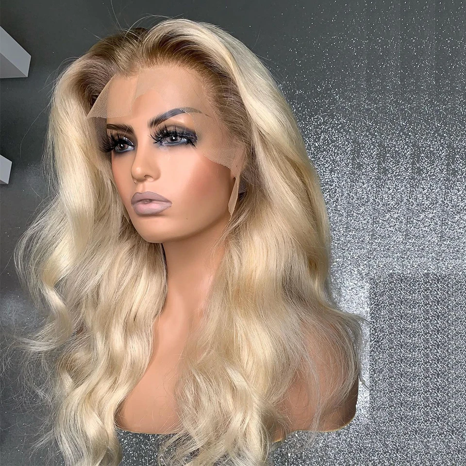 613 Blonde Body Wave Lace Front Wig - Glueless Ombre Blonde 613 Soft 26“Long