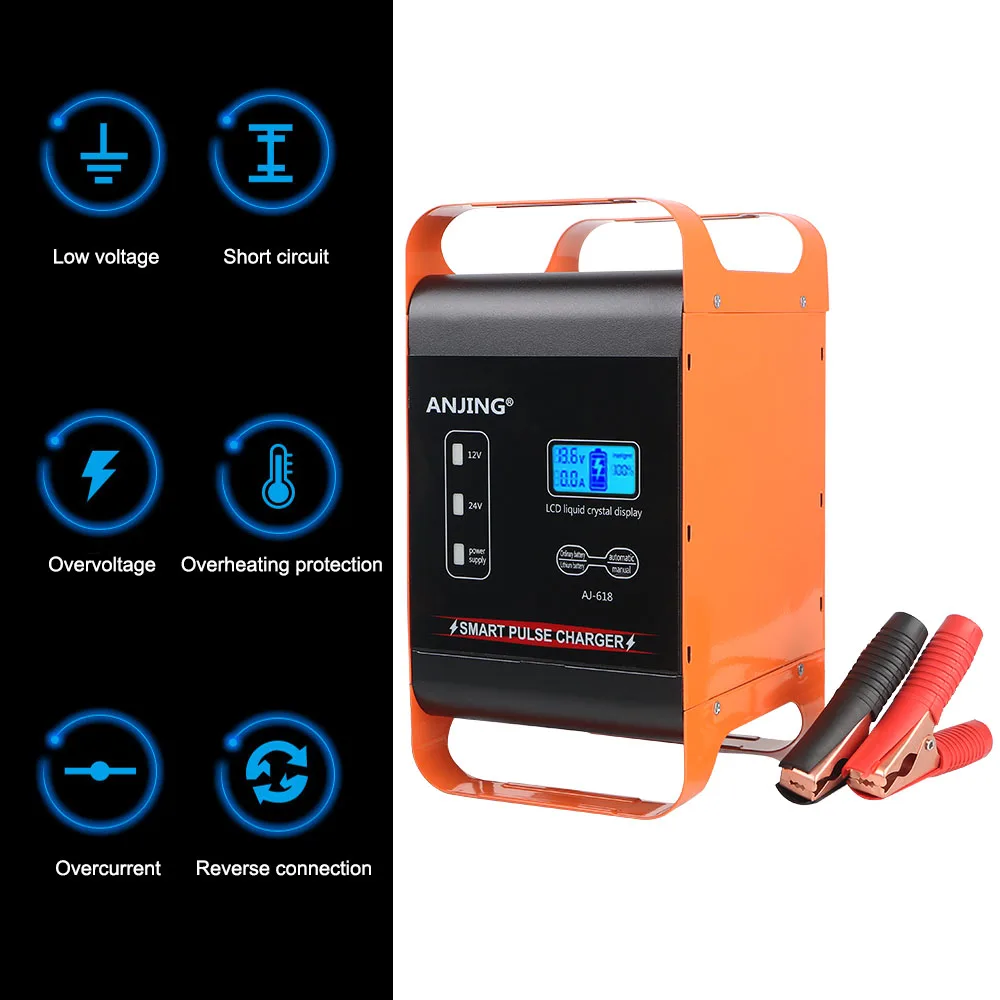 Smart Car Battery Charger Pulse Repair Battery Charging For Motorcycle SUV Truck Car Battery 600W Intelligent Multifunctional