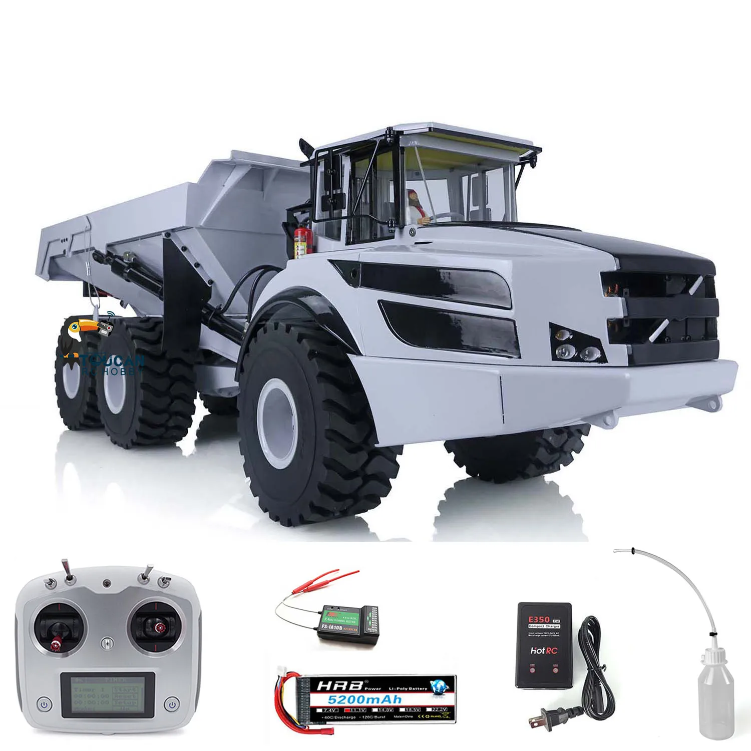 1/14 Metal Hydraulic 6*6 RC Articulated Truck Dumper Model Motor ESC Lights Sound System Assembled Painted Toy THZH1289-SMT8