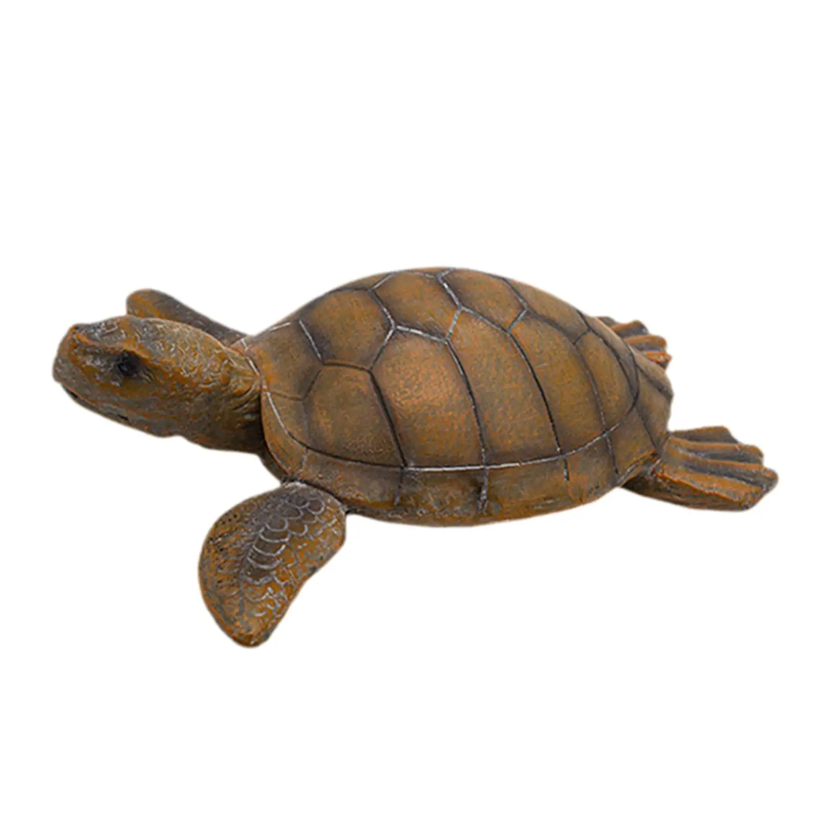 Resin Tortoise Statue Lifelike Decorative Garden Ornament Outdoor Weatherproof Pond Decoration for Lawn
