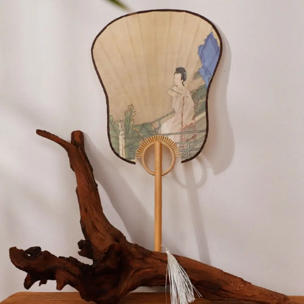 Wooden Shank Xuan Paper Fan DIY Calligraphy Handmade Vintage Group Fan Semi Mature Painting Elegant Design Hand Fan Female