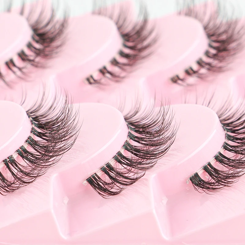 10 Pairs Natural False Eyelashes Manga Lashes 3D Natural Faux Mink Lashes Soft Fluffy Realistic Eyelash Extension Maquiagem